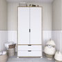 Hanah Home Armario 90 Cm 1600-015 Nogal Claro y Blanco